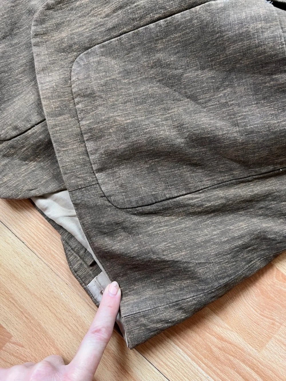 Topshop tobacco medium Brown tan Linen-Blend Blazer - Picture 12 of 13